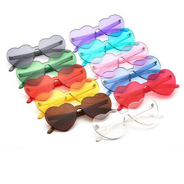 fashion heart shape sunglasses for women candy colors rimless girls sun glasses lenses big frame eyewear luxury accessories, White;black
fashion heart shape sunglasses for women candy colors rimless girls sun glasses lenses big frame eyewear luxury accessories, White;black