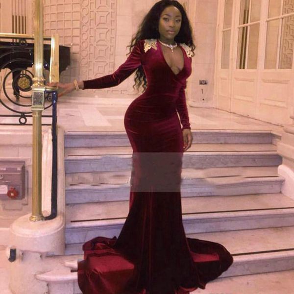 burgundy velvet evening dress modest arabic africa v neck long sleeves appliqued formal party gown custom made plus size, Black;red
burgundy velvet evening dress modest arabic africa v neck long sleeves appliqued formal party gown custom made plus size, Black;red