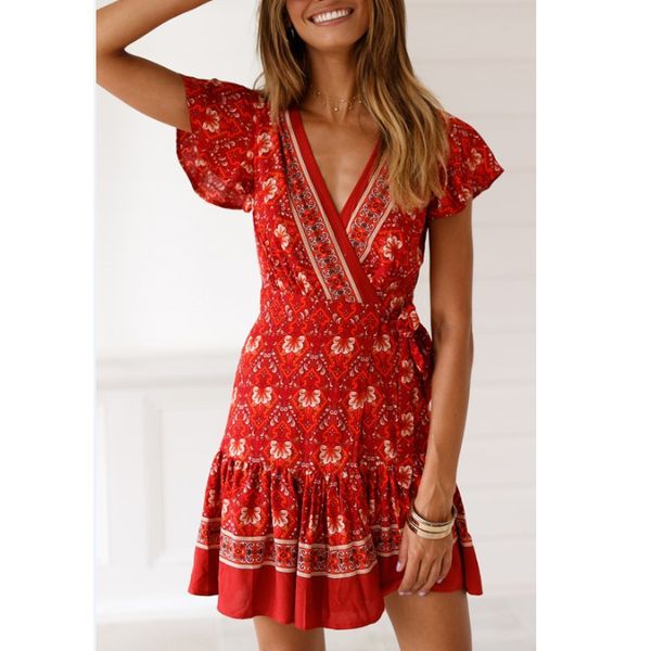 18 styles summer floral beach dress sundress women short sleeve high waist v neck loose strappy dress fashion vestidos
18 styles summer floral beach dress sundress women short sleeve high waist v neck loose strappy dress fashion vestidos