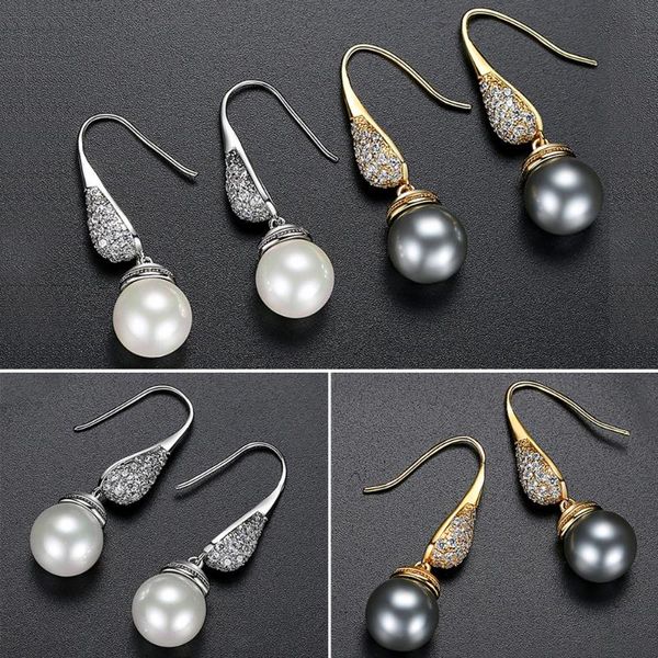 2020 new natural zircon gold shell pearls dangle earrings women wedding party jewelry gift for female hook earring accessories, Silver
2020 new natural zircon gold shell pearls dangle earrings women wedding party jewelry gift for female hook earring accessories, Silver