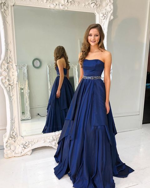navy blue prom dresses long evening dress a line strapless beading belt evening gowns taffeta cocktail party dress formal gown, White;black
navy blue prom dresses long evening dress a line strapless beading belt evening gowns taffeta cocktail party dress formal gown, White;black