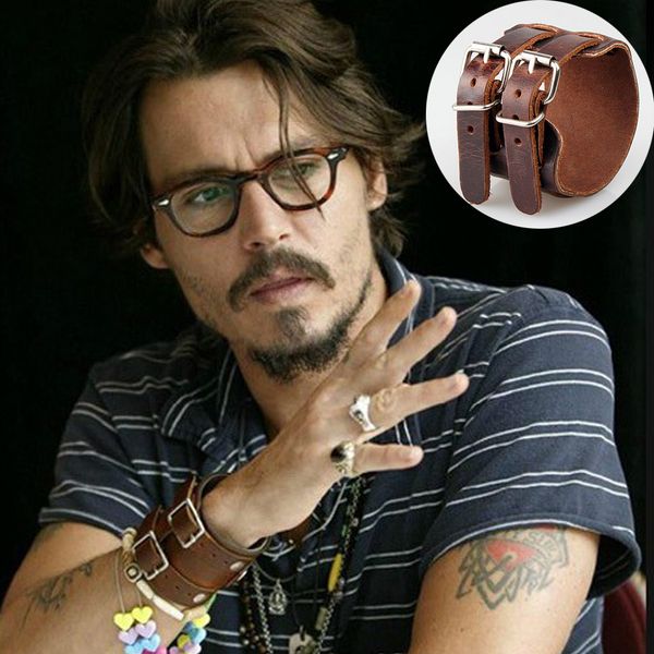 leather men cuff wrap punk bracelet & bangles gifts wristband belt.johnny depp fashion band pulseira masculina male bijoux #05, White 
leather men cuff wrap punk bracelet & bangles gifts wristband belt.johnny depp fashion band pulseira masculina male bijoux #05, White