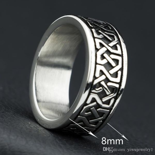8mm men & women vintage celtic knot plated stainless steel band punk biker ring size 7- 14, Silver
8mm men & women vintage celtic knot plated stainless steel band punk biker ring size 7- 14, Silver