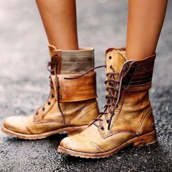 women mid-calf boots low heels chaussure vintage pu leather gladiator lace up matin shoes woman boots, Black
women mid-calf boots low heels chaussure vintage pu leather gladiator lace up matin shoes woman boots, Black