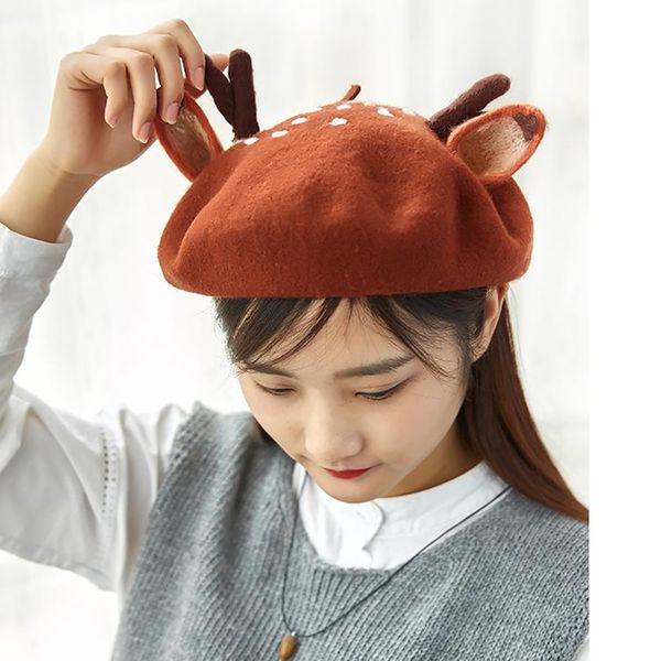 retro handmade wool hats antler ears design women berets birthday present beret christmas winter wool warm beret for girl new, Blue;gray
retro handmade wool hats antler ears design women berets birthday present beret christmas winter wool warm beret for girl new, Blue;gray