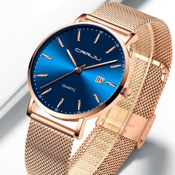 women watches waterproof crrju gold ladies wristwatch stainless steel band classic bracelet female clock 2020, Slivery;brown
women watches waterproof crrju gold ladies wristwatch stainless steel band classic bracelet female clock 2020, Slivery;brown