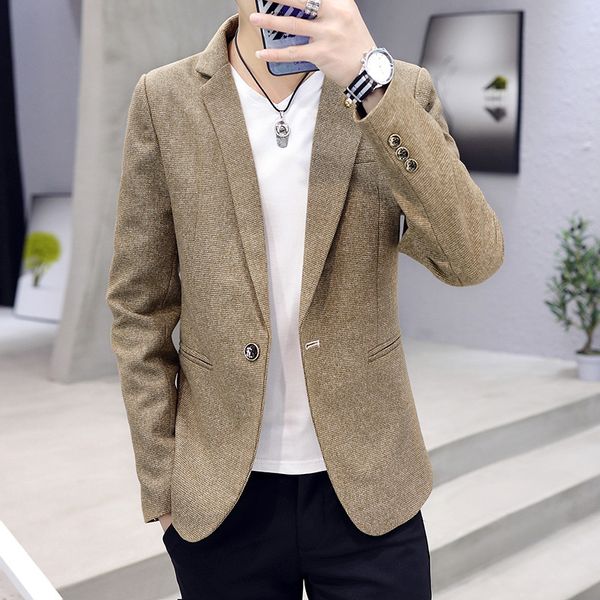ho new 2019 men's leisure blazer pure color long-sleeved blazer young spring tide, White;black
ho new 2019 men's leisure blazer pure color long-sleeved blazer young spring tide, White;black