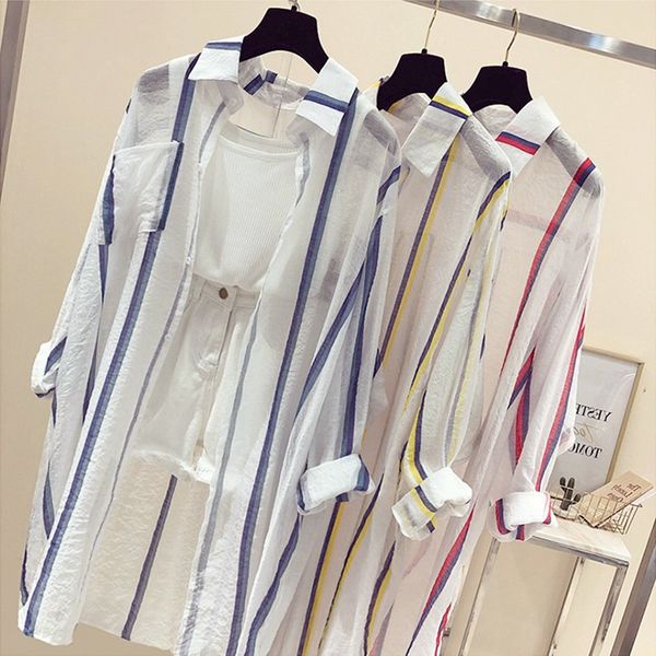 kimono cardigans 2020 summer long shirts for women and blouses turn-down neck casual striped blouse tunics blusas femininas, White
kimono cardigans 2020 summer long shirts for women and blouses turn-down neck casual striped blouse tunics blusas femininas, White