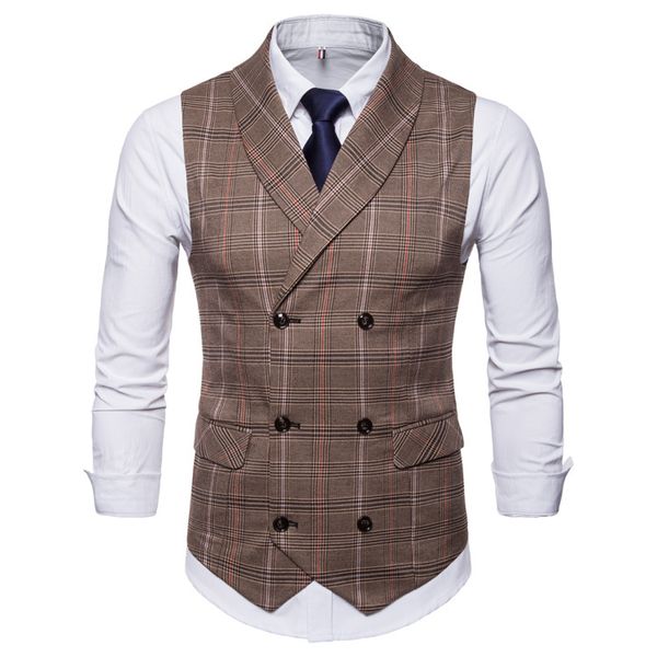 2019 new amazon spring autumn men's groom vest plaid double-breasted casual waistcoat men plaid suit vest, Black
2019 new amazon spring autumn men's groom vest plaid double-breasted casual waistcoat men plaid suit vest, Black