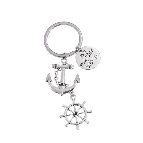 new style ancient silver anchor rudder no matter where letter keychain creative designer keyring keychain couple jewelry friend gifts, Slivery;golden
new style ancient silver anchor rudder no matter where letter keychain creative designer keyring keychain couple jewelry friend gifts, Slivery;golden