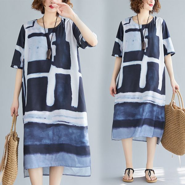 2019 summer wear western style hand ink printing long fund rendering plump skirt mm easy will code dress tide, Gray
2019 summer wear western style hand ink printing long fund rendering plump skirt mm easy will code dress tide, Gray