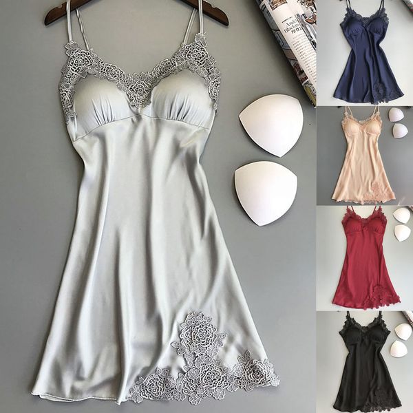 women's sleepwear fashion women lace lingerie soft satin sleep dress nightwear babydoll sling v-neck nightdress solid color, Black;red
women's sleepwear fashion women lace lingerie soft satin sleep dress nightwear babydoll sling v-neck nightdress solid color, Black;red