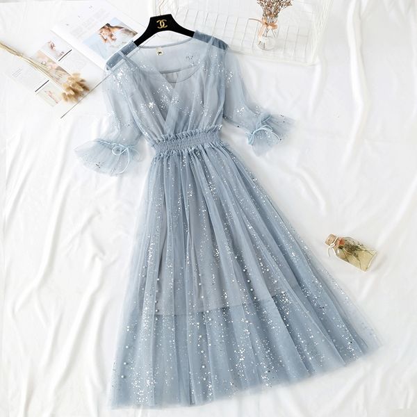 dress women's 2019 new summer sling elastic waist mesh dress two-piece set v-neck hollow pleated large swing female m38, Black;gray
dress women's 2019 new summer sling elastic waist mesh dress two-piece set v-neck hollow pleated large swing female m38, Black;gray