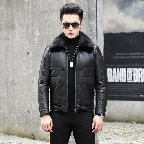 leather jacket men autumn winter genuine cow leather mens duck down coat real slim jackets jaqueta de couro nr36 yy513, Black
leather jacket men autumn winter genuine cow leather mens duck down coat real slim jackets jaqueta de couro nr36 yy513, Black