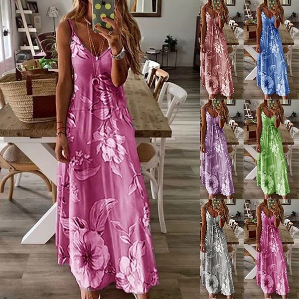 deep v-neck floral print beach dress women plus size strap loose long dress for women sling party, Black;gray
deep v-neck floral print beach dress women plus size strap loose long dress for women sling party, Black;gray