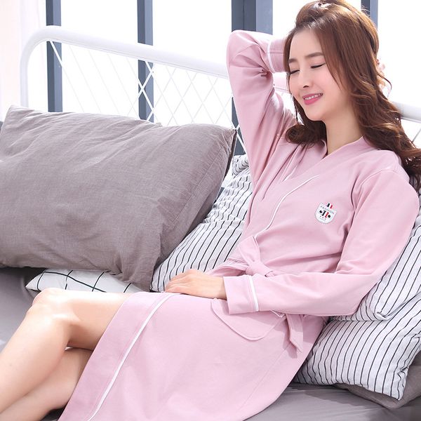 women new cotton autumn and winter loose ladies pajamas long sleeve bathrobes large size casual nightgown women robes bathrobe, Black;red
women new cotton autumn and winter loose ladies pajamas long sleeve bathrobes large size casual nightgown women robes bathrobe, Black;red