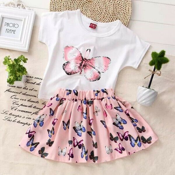2-6t pink butterfly print new baby girl t-shirt+skirt dress outfit set 2pcs set toddler kid summer clothing, White
2-6t pink butterfly print new baby girl t-shirt+skirt dress outfit set 2pcs set toddler kid summer clothing, White