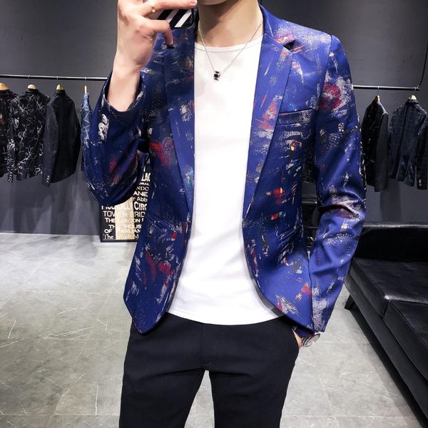 2019 business men's suit spring and summer fashion new work banquet casual print slim men's evening dress suit, White;black
2019 business men's suit spring and summer fashion new work banquet casual print slim men's evening dress suit, White;black
