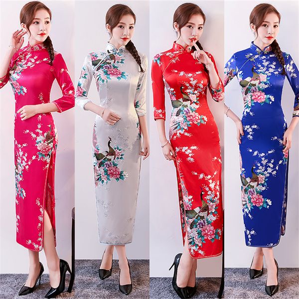 традиционный китайский cheongsam платье для женщин satin peacock с длинным рукавом qipao партии свадебные платья для взрослых одежда s-6xl, Red
традиционный китайский cheongsam платье для женщин satin peacock с длинным рукавом qipao партии свадебные платья для взрослых одежда s-6xl, Red