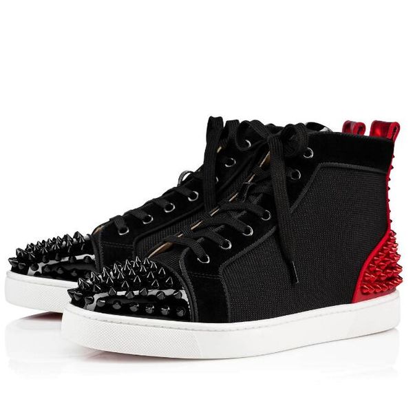 new men women casual shoes luxury red bottom studded spikes fashion designer sneakers black red white high boots party wedding shoes f01
new men women casual shoes luxury red bottom studded spikes fashion designer sneakers black red white high boots party wedding shoes f01