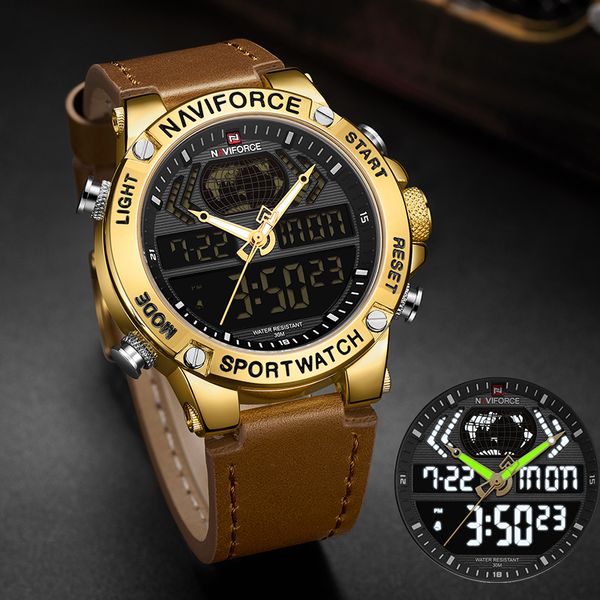 naviforce luxury gold mens watch sport led digital quartz watches leather waterproof clock men relogio masculino 2019, Slivery;brown
naviforce luxury gold mens watch sport led digital quartz watches leather waterproof clock men relogio masculino 2019, Slivery;brown