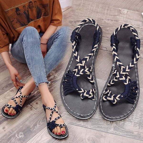 summer new color matching female sandals roman style wedge heel shoes casual comfortable ladies shoes fashion wild flat sandals, Black
summer new color matching female sandals roman style wedge heel shoes casual comfortable ladies shoes fashion wild flat sandals, Black