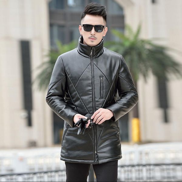s-5xl large size winter new leather down jacket men's long section korean version of the stand collar youth casual jacket, Black
s-5xl large size winter new leather down jacket men's long section korean version of the stand collar youth casual jacket, Black