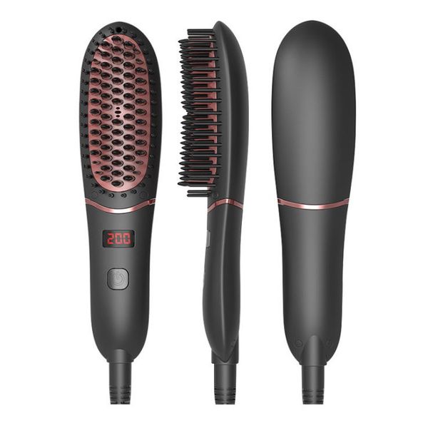 beard straightening comb hair straightener brush led display ceramic heating ionic straightening hair brush 30s heat up, Black
beard straightening comb hair straightener brush led display ceramic heating ionic straightening hair brush 30s heat up, Black