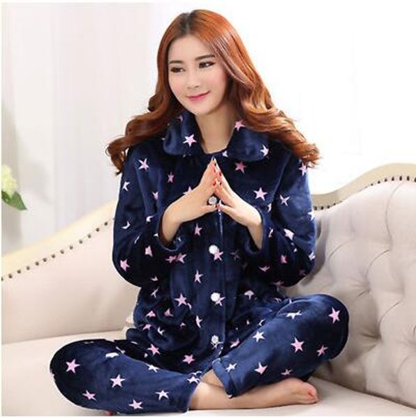 dark blue autumn winter pajamas cute long sleeve pajamas thick sleepwear home service s002l sweet memory, Blue;gray
dark blue autumn winter pajamas cute long sleeve pajamas thick sleepwear home service s002l sweet memory, Blue;gray