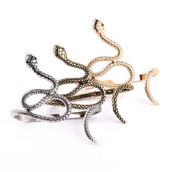 1pc retro punk animal snake open bracelet bangle for women european personality vintage metal gold bronze bracelet jewelry b99, Black
1pc retro punk animal snake open bracelet bangle for women european personality vintage metal gold bronze bracelet jewelry b99, Black