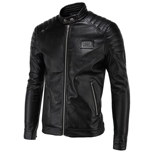 2019 england elegant men's wear carrie leather coat simple locomotive korean-style slim fit stand collar fashion leather coat d0, Black
2019 england elegant men's wear carrie leather coat simple locomotive korean-style slim fit stand collar fashion leather coat d0, Black