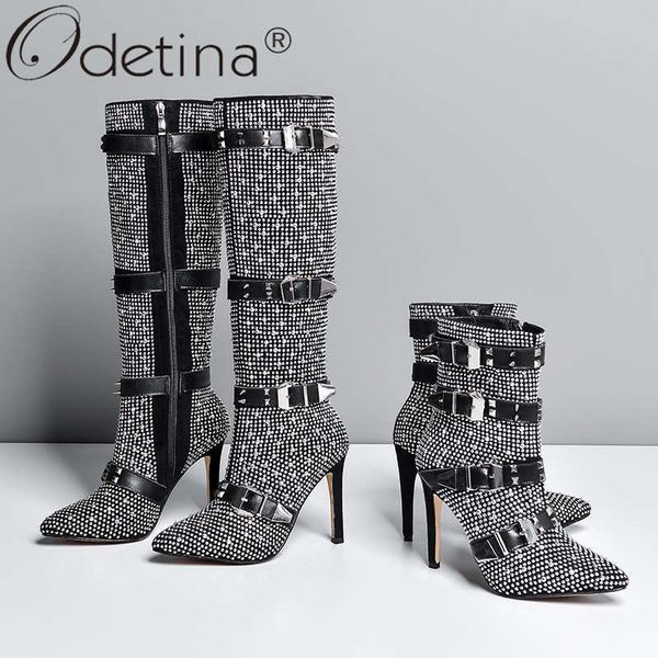 odetina new genuine leather women stiletto high heel zip buckle strap knee high boots club shiny pointed toe winter shoes, Black
odetina new genuine leather women stiletto high heel zip buckle strap knee high boots club shiny pointed toe winter shoes, Black