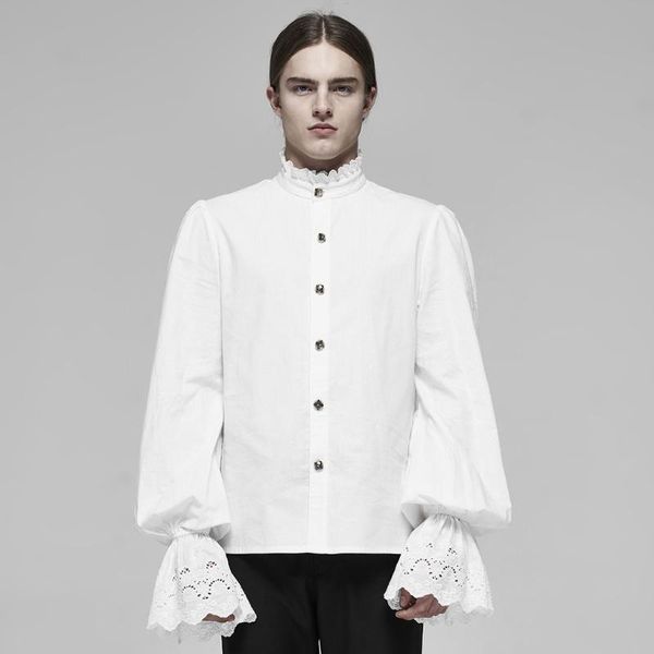 punkrave men's goth cotton long sleeve shirt gorgeous lace stand collar bubble sleeve formal banquet wedding shirt blouse, White;black
punkrave men's goth cotton long sleeve shirt gorgeous lace stand collar bubble sleeve formal banquet wedding shirt blouse, White;black