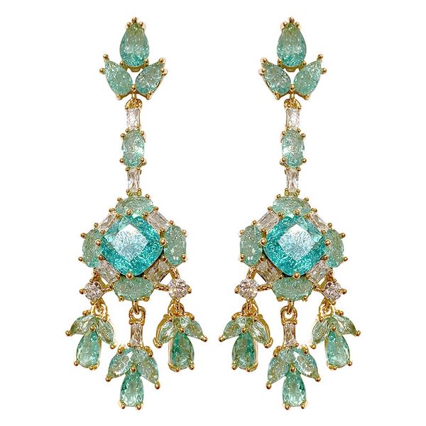 bridal wedding gift broken cz long green tassel earrings fashion luxury women dinner dress jewelry, Golden
bridal wedding gift broken cz long green tassel earrings fashion luxury women dinner dress jewelry, Golden
