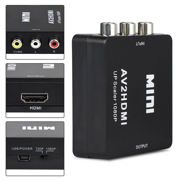 portable size black rca av to hdmi converter /adapter suitable for gamecube nintendo sega genes nes snes n64
portable size black rca av to hdmi converter /adapter suitable for gamecube nintendo sega genes nes snes n64