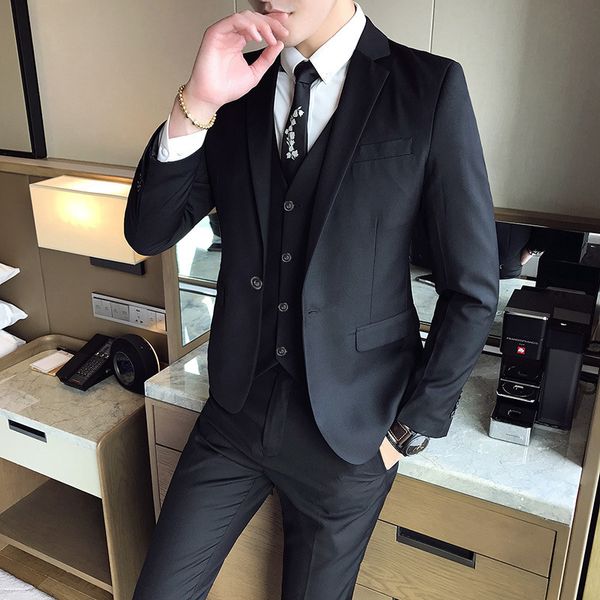 gzdeerax men suit luxury 3-piece single breasted mens suits wedding groom fashion slim fit solid color mens suits with pants, White;black
gzdeerax men suit luxury 3-piece single breasted mens suits wedding groom fashion slim fit solid color mens suits with pants, White;black