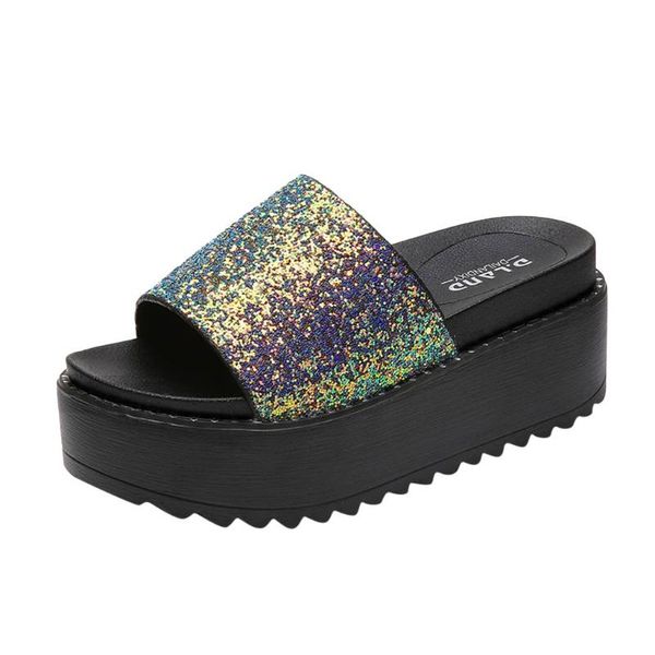 women sequins slippers increased thick crust waterproof sandals slippers high flip-flops fashion leisure personality comfortable, Black
women sequins slippers increased thick crust waterproof sandals slippers high flip-flops fashion leisure personality comfortable, Black