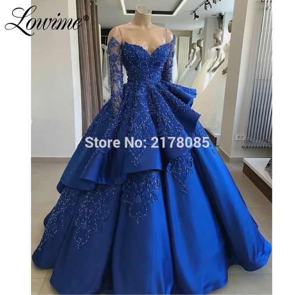 royal blue ball gown prom dresses long sleeves beaded evening gown purple wedding party dress 2019 arabic abendkleider formal, White;black
royal blue ball gown prom dresses long sleeves beaded evening gown purple wedding party dress 2019 arabic abendkleider formal, White;black