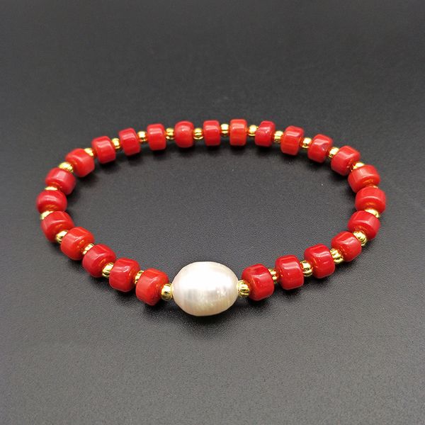 shuangsheng natural red coral bracelet coral beads and golden beads pearl beaded bohemian jewelry women's gifts, Black
shuangsheng natural red coral bracelet coral beads and golden beads pearl beaded bohemian jewelry women's gifts, Black