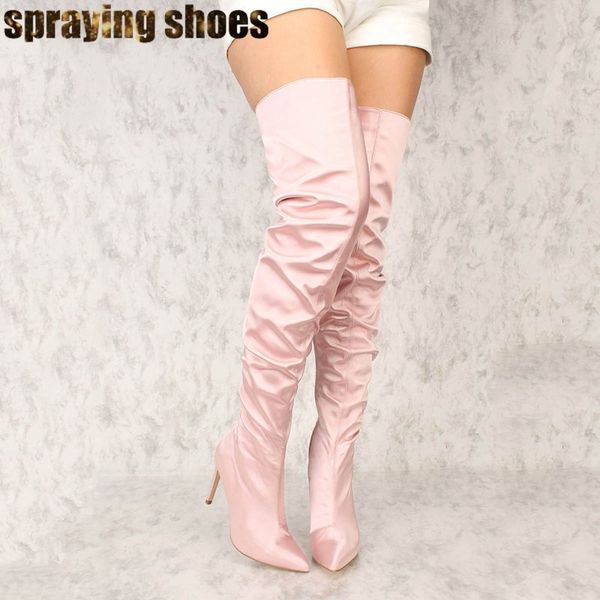 blush satin slouchy thigh high boots women pointy toe over the knee high heel boots ladies party shoes winter woman, Black
blush satin slouchy thigh high boots women pointy toe over the knee high heel boots ladies party shoes winter woman, Black