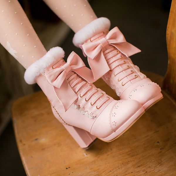 womens platform ankle boots bowknot lace floral side zip block high heel lolita sweet cosplay warm winter shoes pink white c769, Black
womens platform ankle boots bowknot lace floral side zip block high heel lolita sweet cosplay warm winter shoes pink white c769, Black