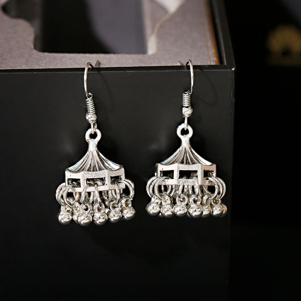 boho ethnic earring jhumka silver color vintage roof shape bell tassel dangle hanging earrings for women gypsy jewelry
boho ethnic earring jhumka silver color vintage roof shape bell tassel dangle hanging earrings for women gypsy jewelry
