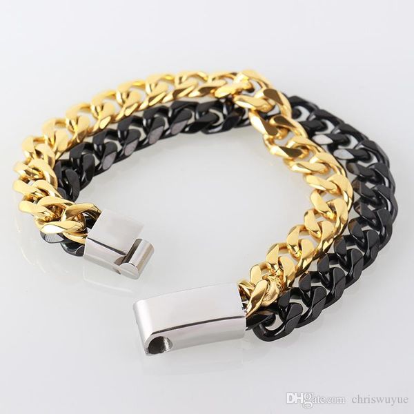 22.5cm chain bracelets 316l stainless steel bracelet men's hand chain plating bracelet gold black wrist band titanium jewe
22.5cm chain bracelets 316l stainless steel bracelet men's hand chain plating bracelet gold black wrist band titanium jewe