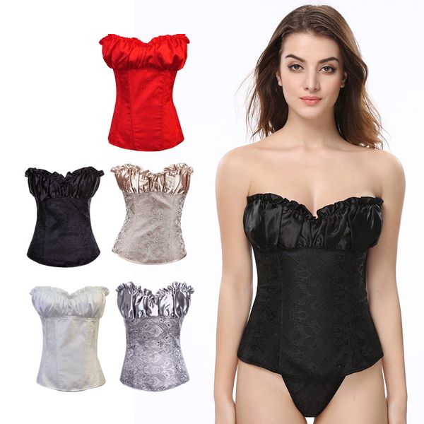 plus size zipe side brocade fashion victorians corselet crop women's body shapewear lingerie corsets & bustiers with g string 864, Black;white
plus size zipe side brocade fashion victorians corselet crop women's body shapewear lingerie corsets & bustiers with g string 864, Black;white