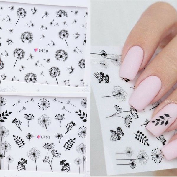 2 pcs/set 3d nail sticker dandelion flower adhesive nail art transfer decals tip pegatinas de unas al agua pelÃcula para unhas, Black
2 pcs/set 3d nail sticker dandelion flower adhesive nail art transfer decals tip pegatinas de unas al agua pelÃcula para unhas, Black