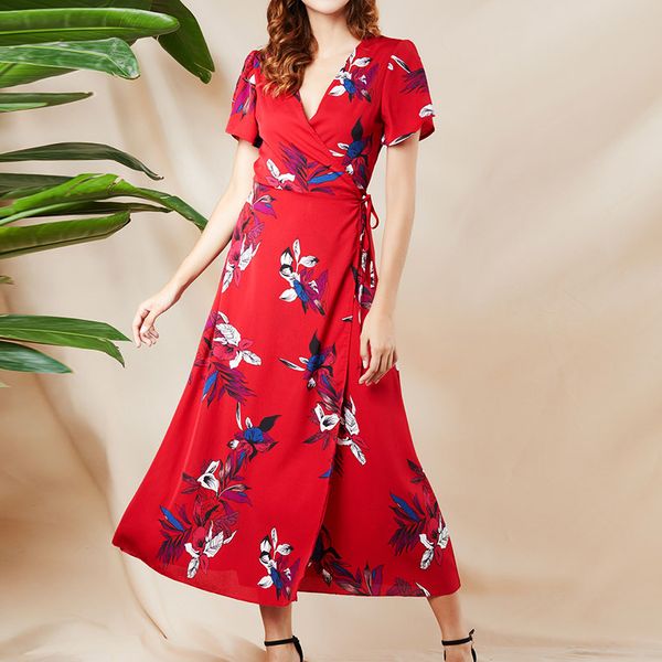 casual fashion printed v-neck split long dress women 2019 summer high waist slim maxi boho beach dress holiday, Black;gray
casual fashion printed v-neck split long dress women 2019 summer high waist slim maxi boho beach dress holiday, Black;gray