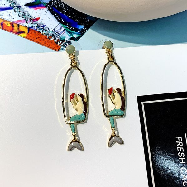 mermaid s925 sterling silver needle vintage long pendant dangle earrings for women girls fashion jewelry, Golden;silver
mermaid s925 sterling silver needle vintage long pendant dangle earrings for women girls fashion jewelry, Golden;silver