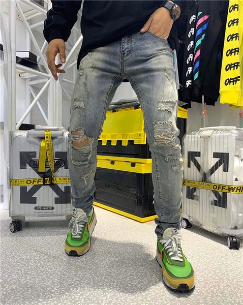 fashion men's ripped skinny biker hole zipper jeans 2020 new destroyed frayed slim fit denim long pantsv1, Blue
fashion men's ripped skinny biker hole zipper jeans 2020 new destroyed frayed slim fit denim long pantsv1, Blue