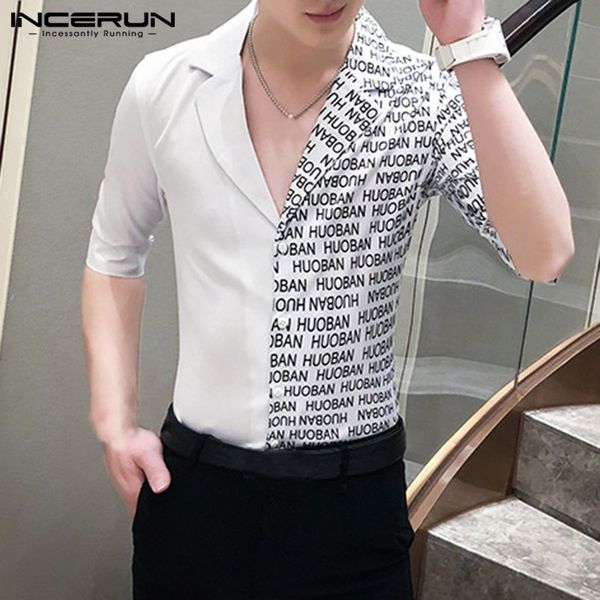 incerun 2020 мужчины рубашка printed лоскутная корейский камиза masculina streetwear моды отложной воротник половина рукава блузка мужчины 5, White;black
incerun 2020 мужчины рубашка printed лоскутная корейский камиза masculina streetwear моды отложной воротник половина рукава блузка мужчины 5, White;black