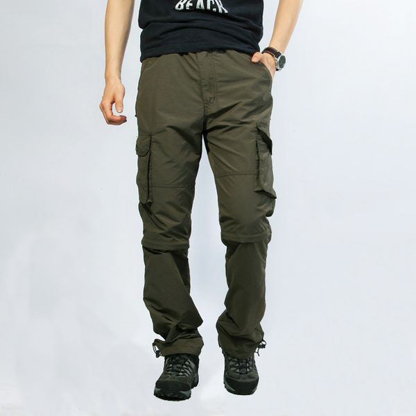 2020 new men's cargo pants quick-dry double-used pants elastic waist detachable feet loose straight waterproof trousers, Black
2020 new men's cargo pants quick-dry double-used pants elastic waist detachable feet loose straight waterproof trousers, Black